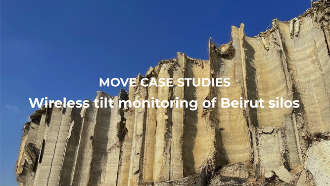 Wireless tilt monitoring of Beirut silos